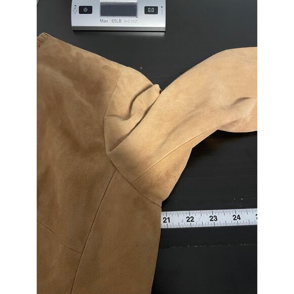 Michael Kors Jacket Womens Large Suede Leather Open Front Boho Detail - Picture 6 of 9